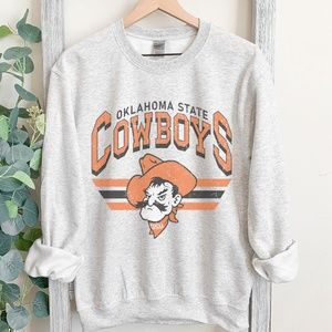 Vintage Oklahoma State Cowboys oversized sweatshirt in classic gray